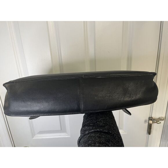 Vintage Laura USA Black Leather Briefcase Laptop Bag Work Satchel - Picture 6 of 8